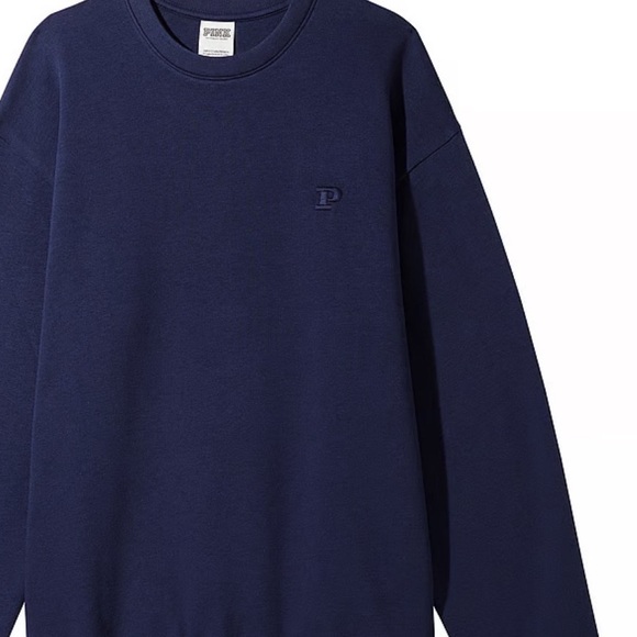 Vs pink fleece baggy campus sweatpants crew neck sweatshirt navy - Picture 4 of 10